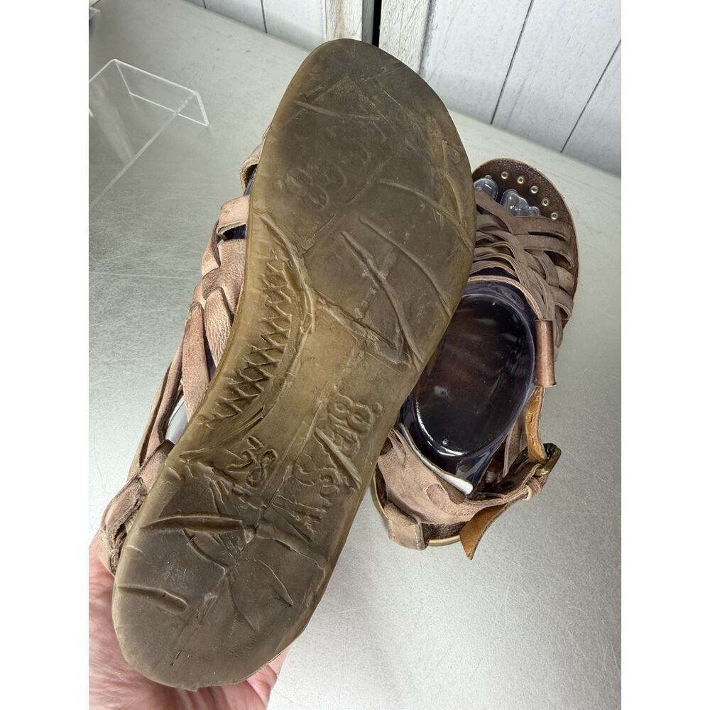 AS98 Ralston Gladiator Distressed Light Brown Strappy Leather Sandals Size 38 - Picture 7 of 7